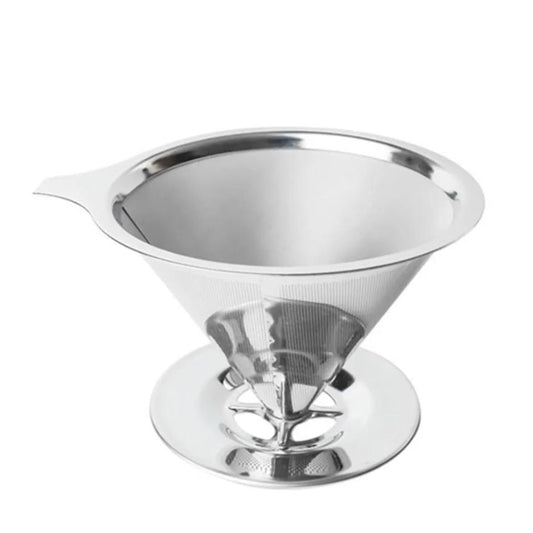 Reusable Coffee Tea Filter Mesh Stainless Steel Funnel with Base
