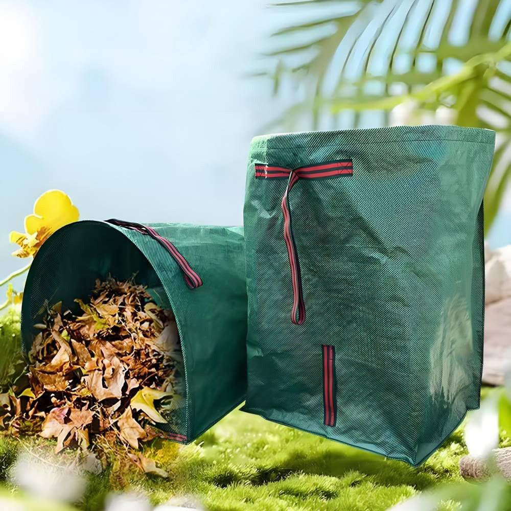 2-Pack 270L Garden Waste Bags - Semi-Circular Outdoor Leaf Collector with Handles
