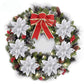 12Pcs Christmas Glitter Poinsettia Artificial Flower with Clip and Stem
