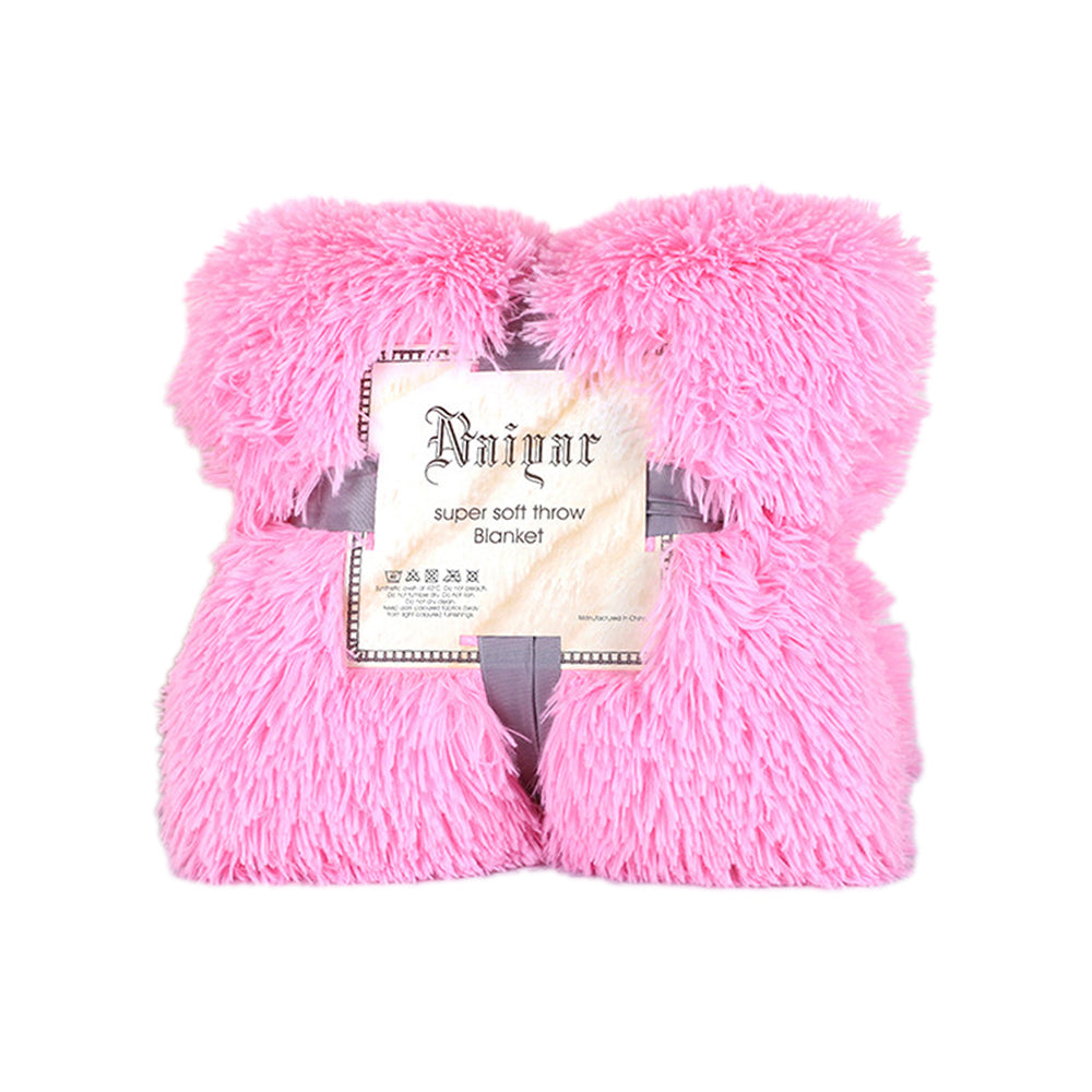 Solid Double-Sided Fuzzy Shaggy Blanket