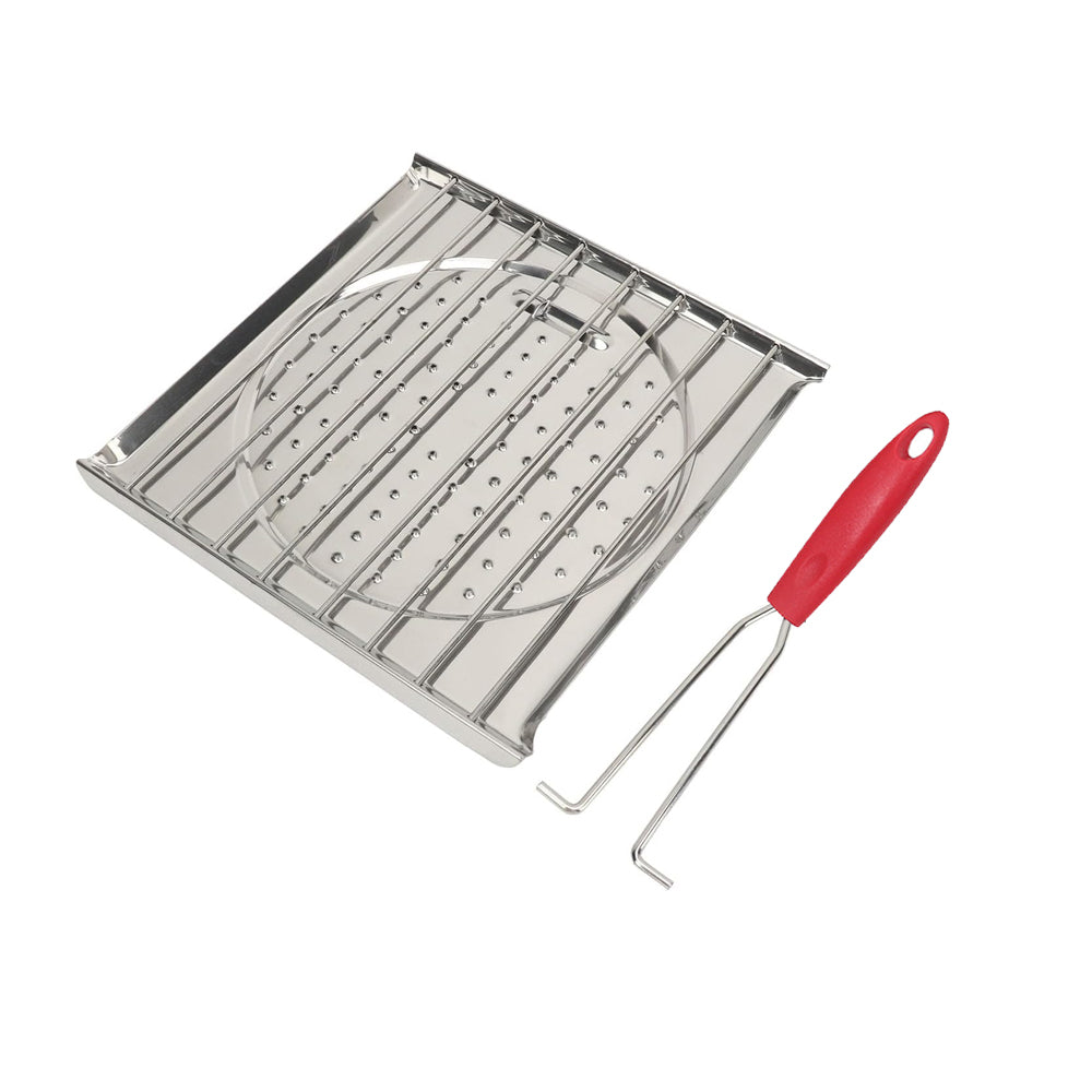2Pcs 21x20 cm Folding Stainless Steel Grilling Basket Bread Toaster with Removable Handle