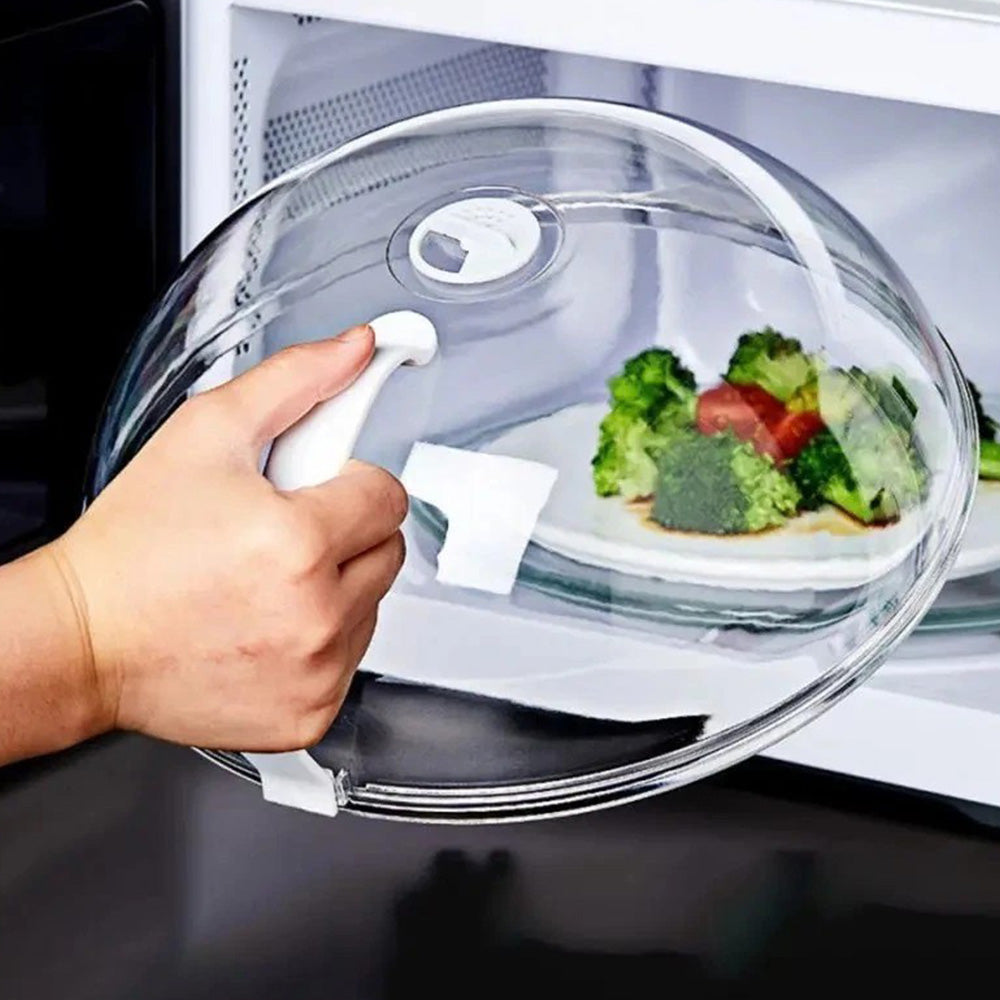 Microwave Splatter Cover with Handle Transparent PC for Food Plate Bowl
