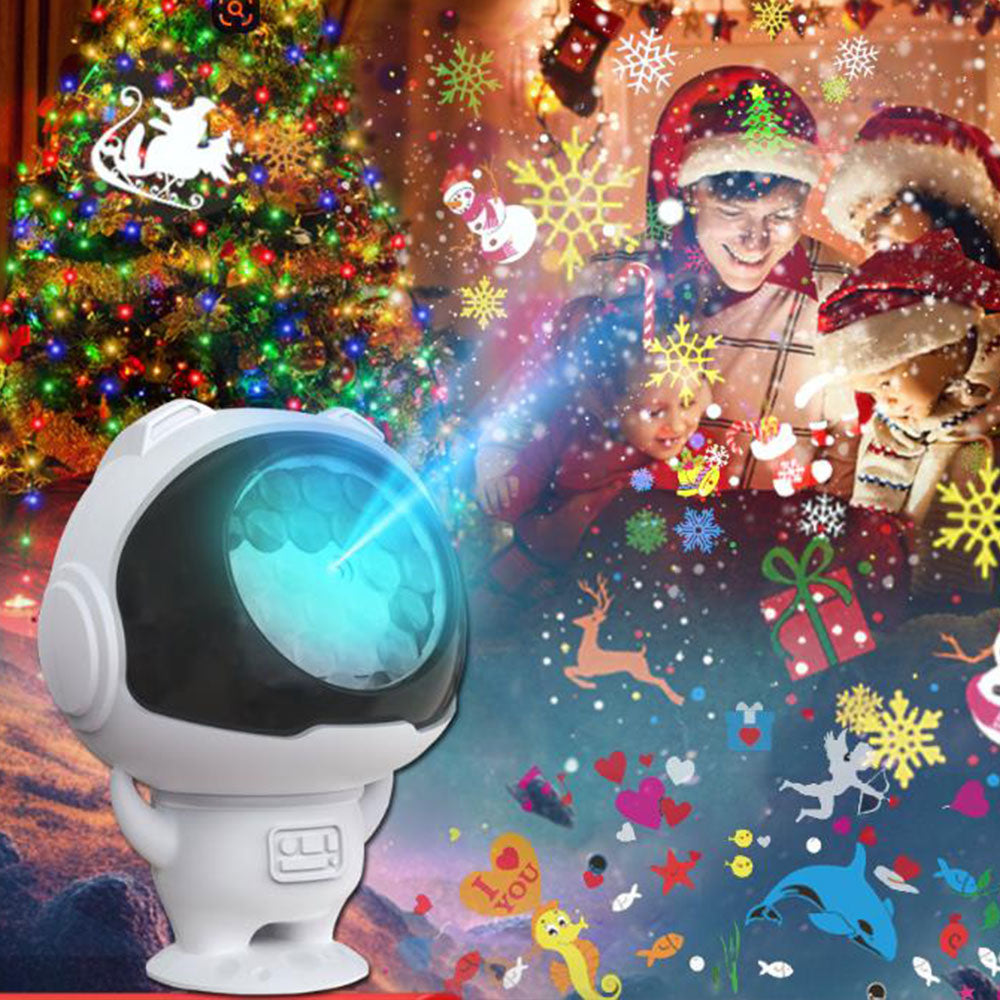 2Pcs Astronaut Projector With 16 Patterns Christmas Projector For Holiday Christmas Decoration