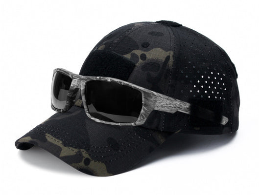 Baseball Cap Adjustable Size Golf Dad Hat with Glasses Holder