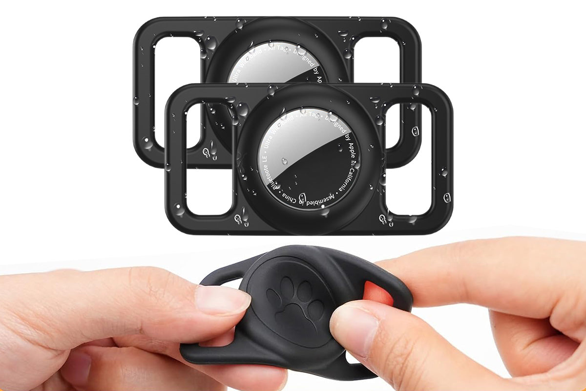 2Pcs Waterproof Dog Collar Holder for Apple AirTag Silicone Air Tags Case