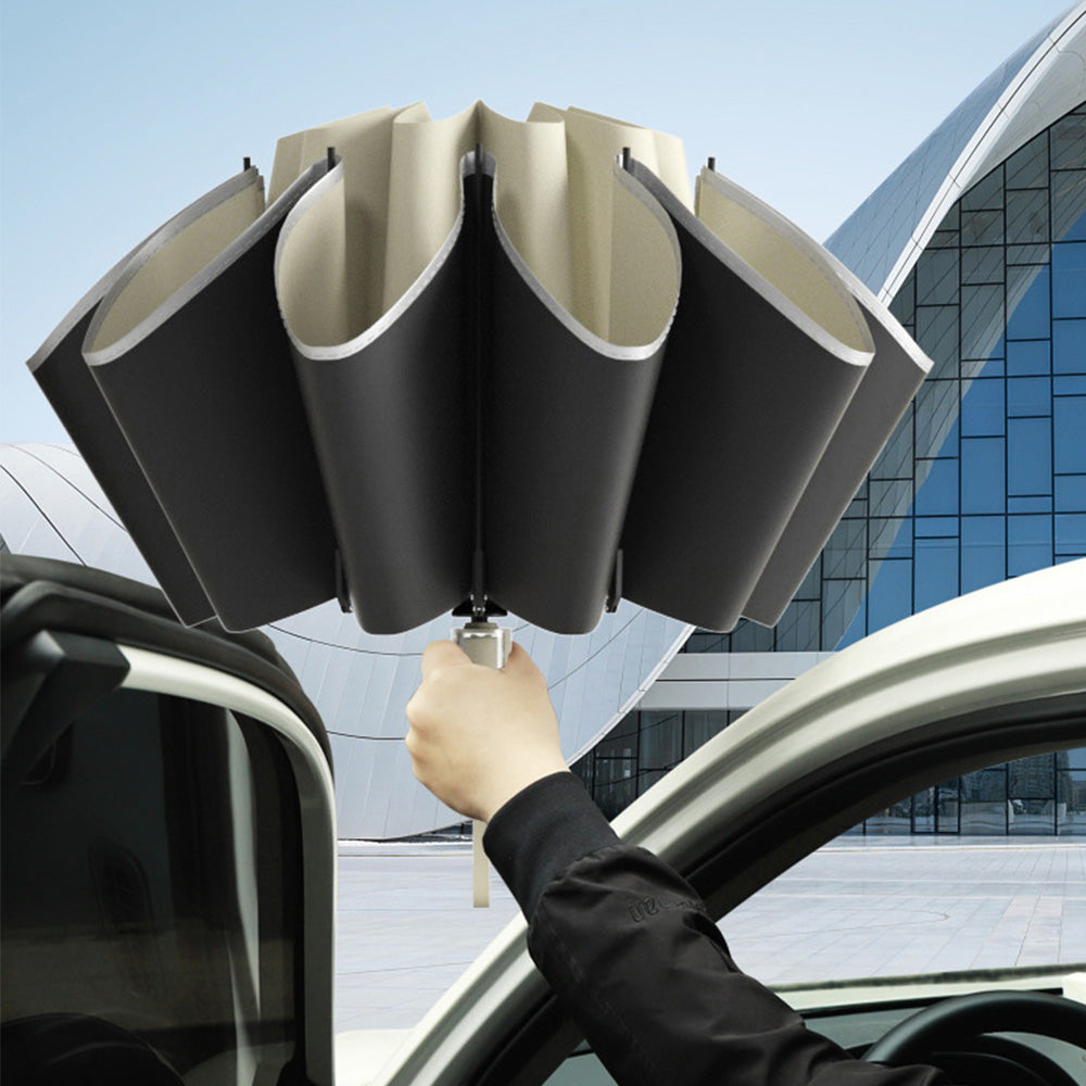 Easy Close Inverted Umbrella Compact Automatic Umbrella with Reflective Stripe