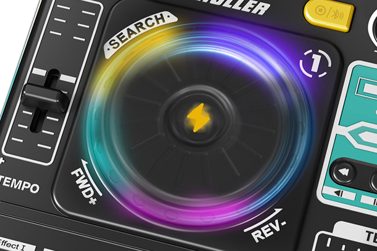 DJ Mixer Controller Musical Toy with Mic and LED Lights Piano Keys