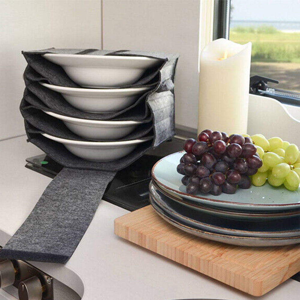 Caravan Plate Holder Motorhome Kitchen Cupboard Storage Tableware Storage Bag