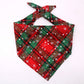 Snowflakes Christmas Dog Bandana Buffalo Plaid Pet Scarf Dog Triangle Bandana