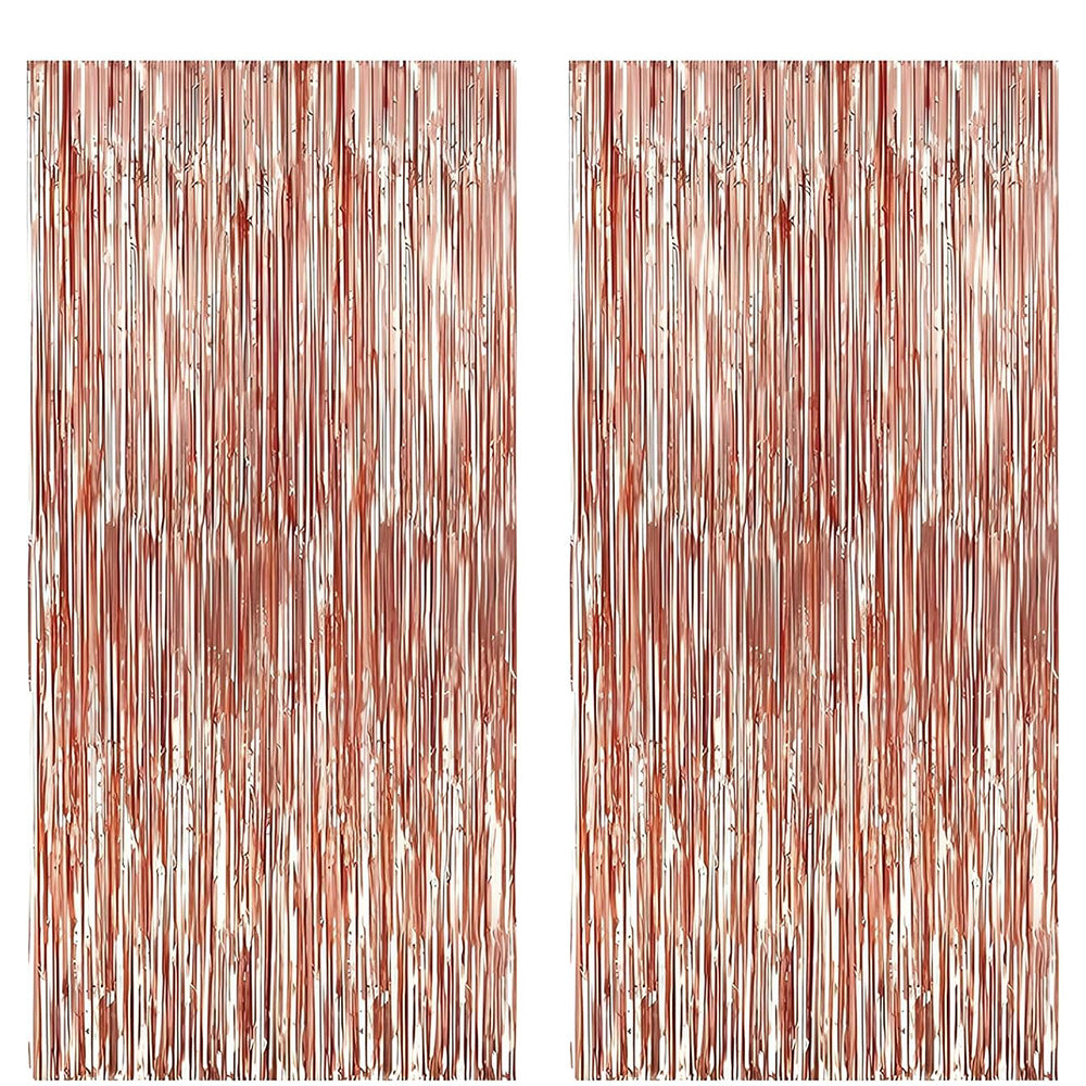 Rose Gold Happy Birthday Party Decorations Set Banner Foil Balloons Curtain Backdrop for Women Girls