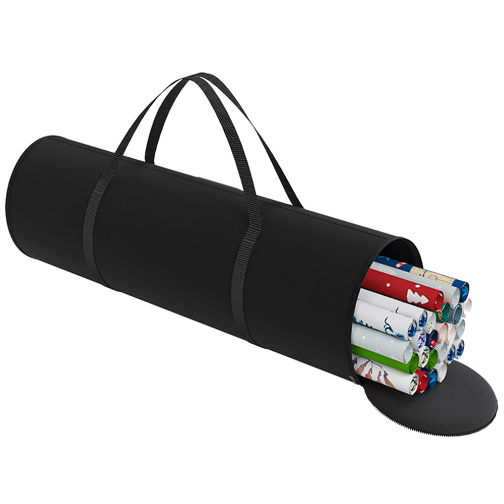 2Pcs Cylinder Wrapping Storage Bag for Christmas Wrapping Paper Tidy Bag