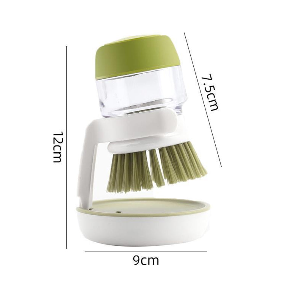 Dish Scrub Brush with Soap Dispenser Palm Scrub Washing Brush Pressing Cleaner