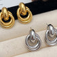 2 Pairs Women Geometric Dangle Drop Earrings Large Knot Design