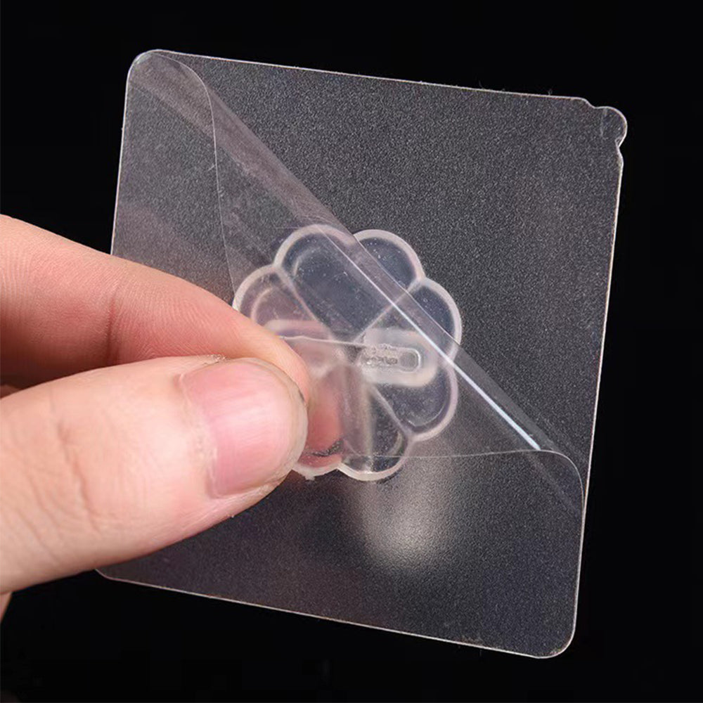 30Pcs 6x6cm Transparent Self-Adhesive Wall Hooks Wall Hanger