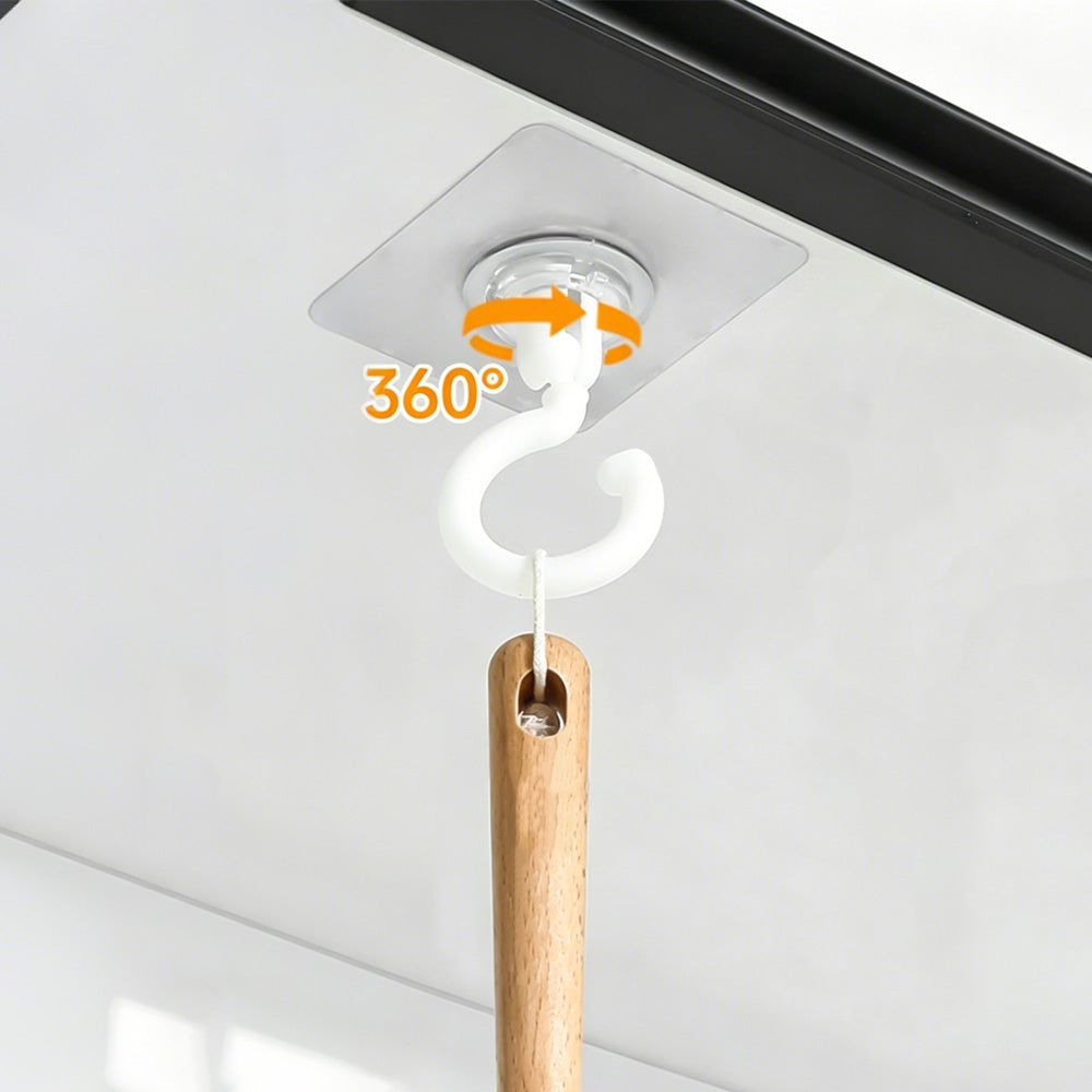 10 Pcs No Drill Ceiling Hooks 360 Degree Rotating Self Adhesive Hooks