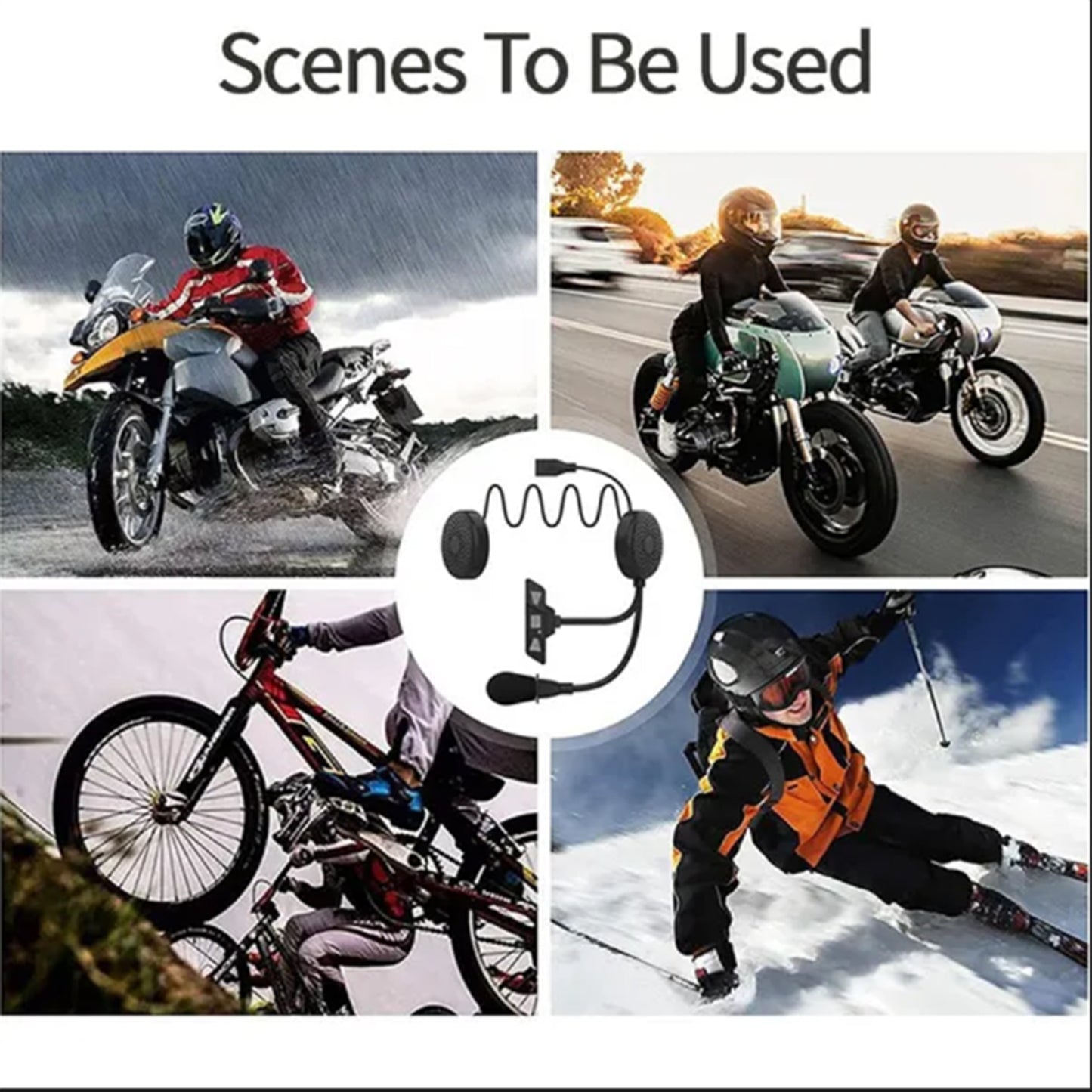 Motorcycle Helmet Bluetooth Headset with Mic