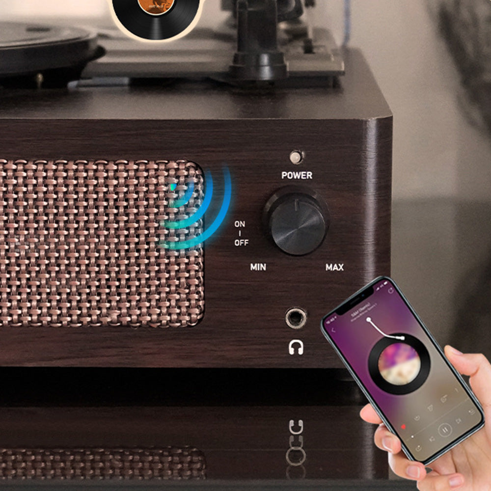 Portable Retro Bluetooth Vintage Vinyl Record Player with Speakers