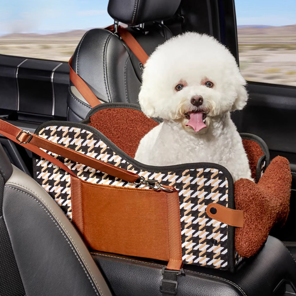 Car Center Console Pet Bed Foldable Dog Cat Seat for Small Pets
