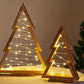 2Pcs Christmas Decor Lights Wooden Christmas Tree with Light Christmas Decorations