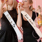 7Pcs Bride Sash Set-1 White Bride to Be Sash 6 Black Team Bride