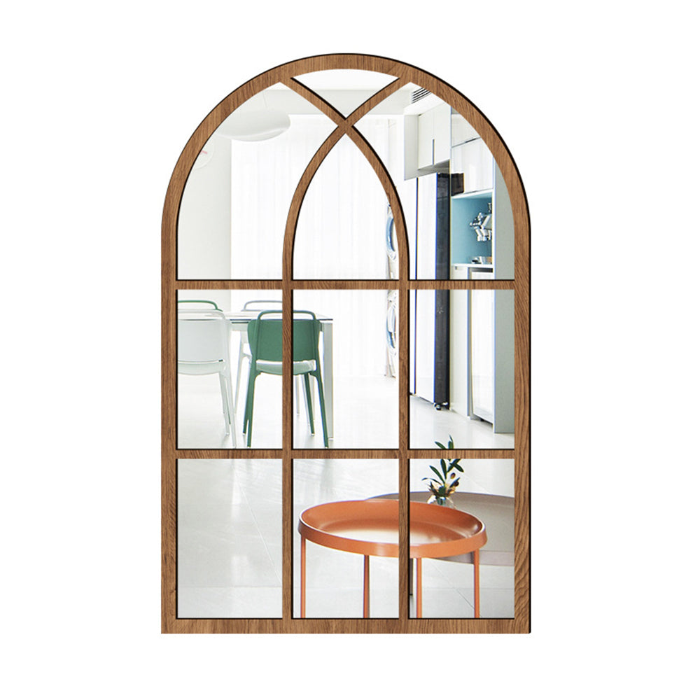 Self-adhesive Rectangular Acrylic Wall Mirror Window Sticker Decals-Arched