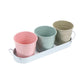3Pcs Metal Herb Plant Pot with Tray and 10Pcs Mini Chalkboard Wooden Plant Tags Stakes