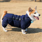 Dog Coat 4 Legs Covered Windproof Waterproof Dog Winter Jacket-Blue