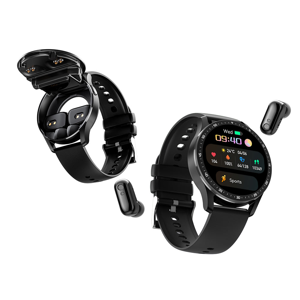 X7 Waterproof Smart Watch Touch Screen Sports Fitness Tracker Heart Rate Monitor with TWS Bluetooth Earphones