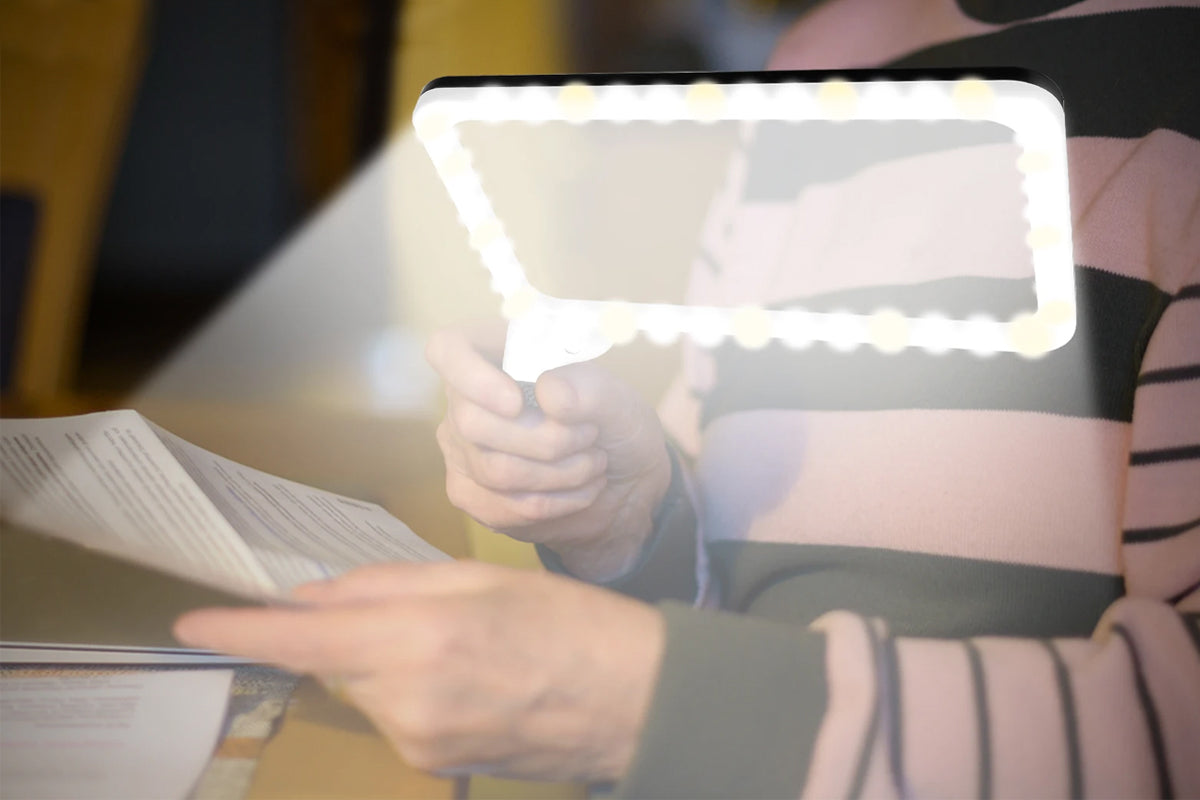 Rectangular Magnifying Glass with 5X Magnification and LED Lights