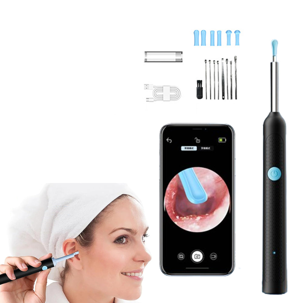 1080P WiFi Ear Wax Removal Ear Cleaning Endoscope with 6 LED Light for iOS Android Smartphones