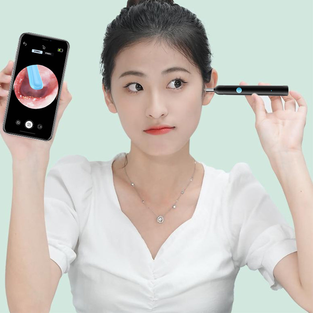 1080P WiFi Ear Wax Removal Ear Cleaning Endoscope with 6 LED Light for iOS Android Smartphones