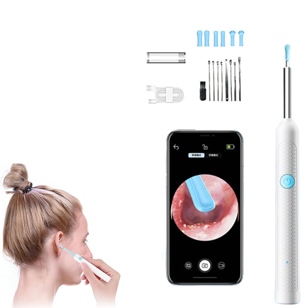1080P WiFi Ear Wax Removal Ear Cleaning Endoscope with 6 LED Light for iOS Android Smartphones
