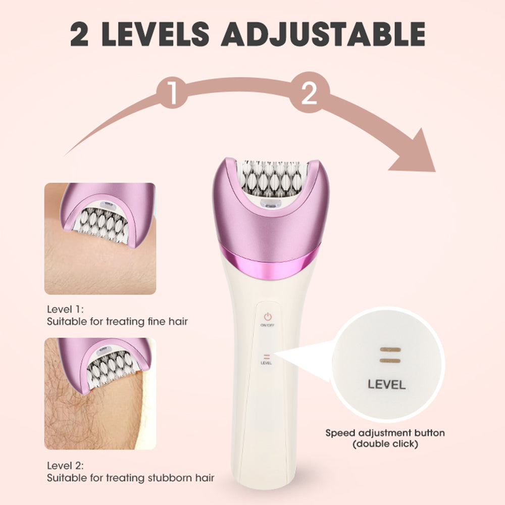 6-in-1 Painless Electric Shaver for Women Cordless Face Foot Body Hair Grooming Set