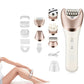 6-in-1 Painless Electric Shaver for Women Cordless Face Foot Body Hair Grooming Set