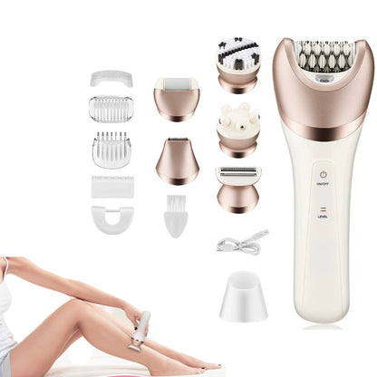 6-in-1 Painless Electric Shaver for Women Cordless Face Foot Body Hair Grooming Set