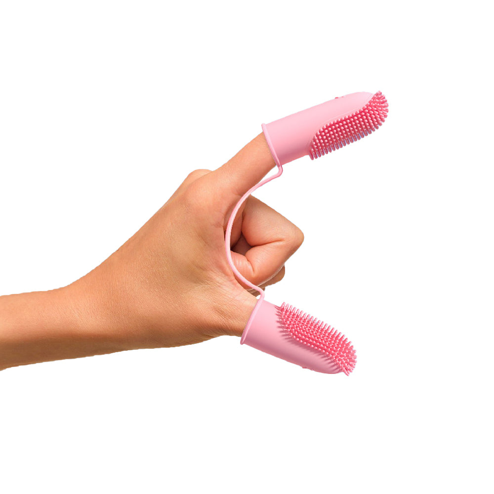 3Pcs Double-finger Dog Toothbrush Silicone Cat Finger Tooth Brushing Kit Pet Tooth Brush