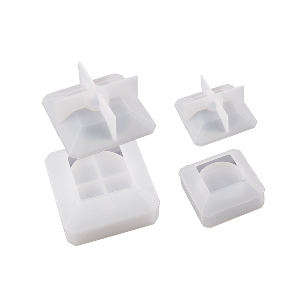 2Pcs Silicone Candle Jar Mold Candle Storage Box Molds with Lid-S+L