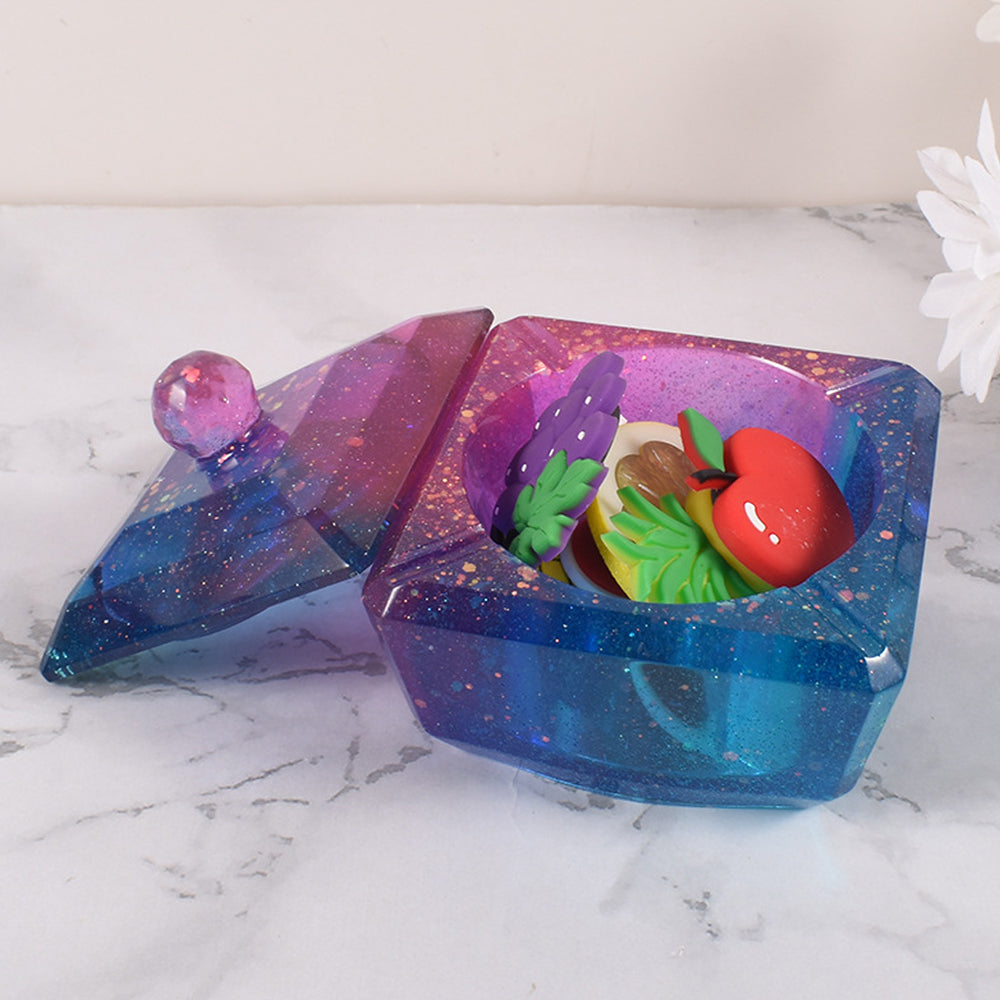 2Pcs Silicone Candle Jar Mold Candle Storage Box Molds with Lid-S+L