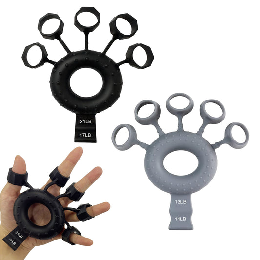 2Pcs Hand Grip Strengthener-Black and Grey