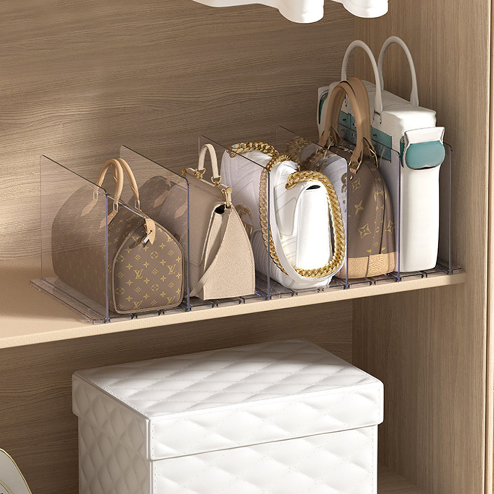 Adjustable Closet Shelf Dividers for Handbags Purse Clothes Books