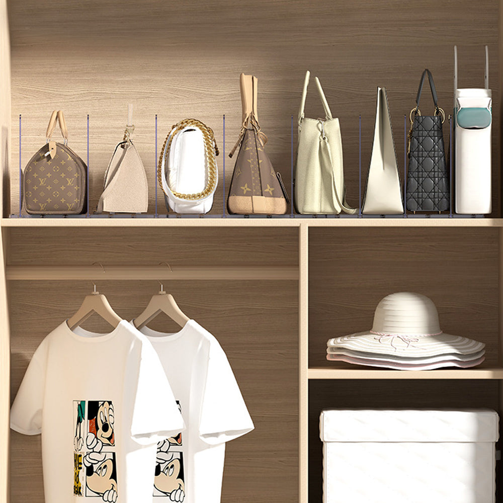 Adjustable Closet Shelf Dividers for Handbags Purse Clothes Books