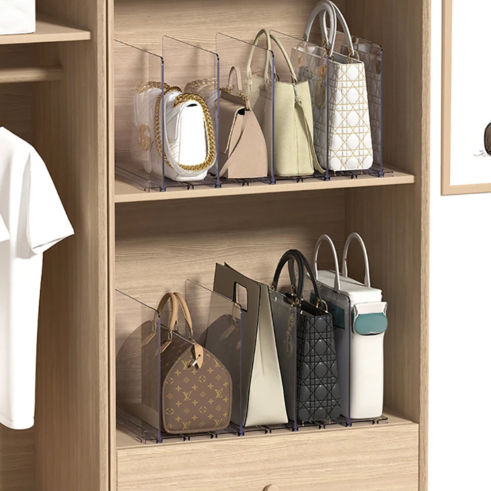Adjustable Closet Shelf Dividers for Handbags Purse Clothes Books