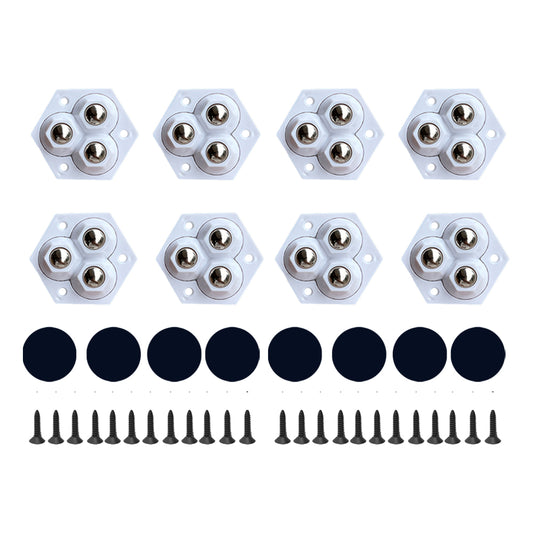 8Pcs Mini Caster Wheels Rollers Universal Wheel for Trash Can Storage Bins Bottom
