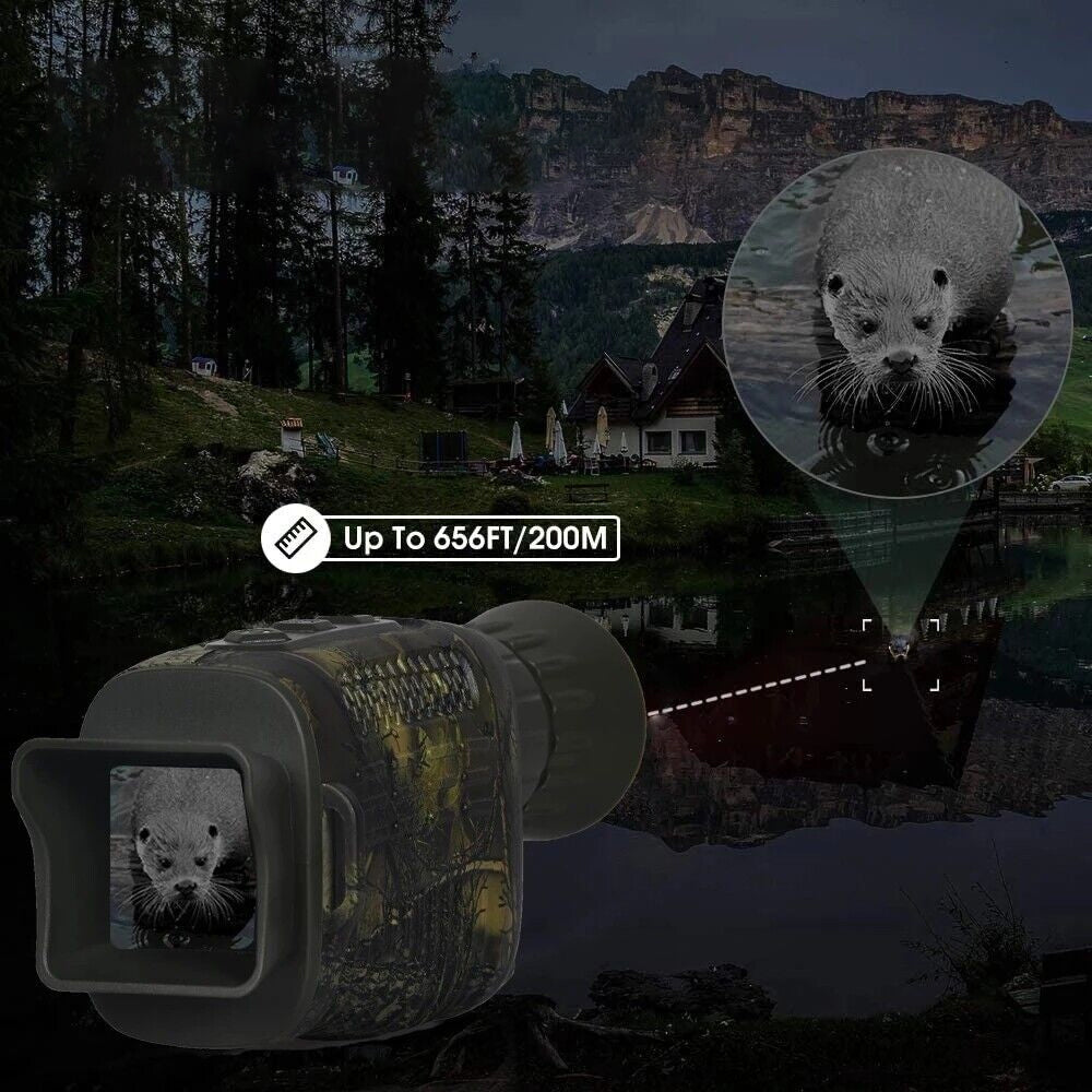IR Night Vision Monocular 5X Zoom Telescope Digital Camera HD Video 4K