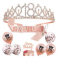 10 PCs Birthday Decoration Set Birthday Gift Tiara Crown and Sash-18th Birthday Decoration