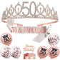 10 PCs Birthday Decoration Set Birthday Gift Tiara Crown and Sash-50th Birthday Decoration