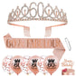 10 PCs Birthday Decoration Set Birthday Gift Tiara Crown and Sash-60th Birthday Decoration