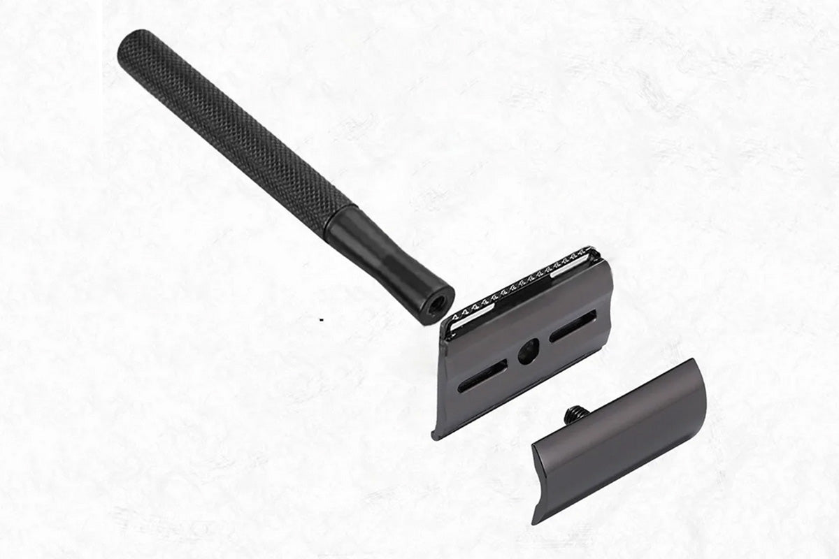 Matte Double Edge Manual Razor With 10 Blades For Men