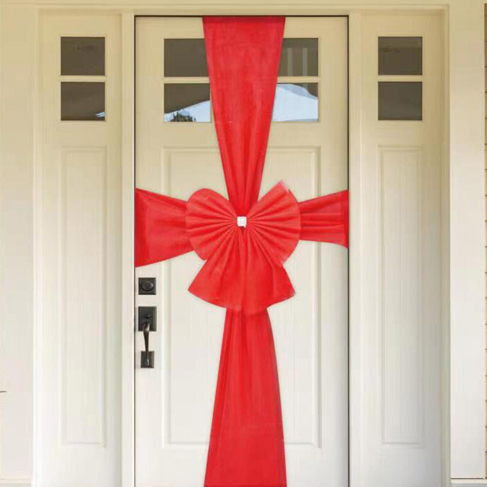 Large Red Christmas Door Bow for Outdoor Holiday Home Decoration