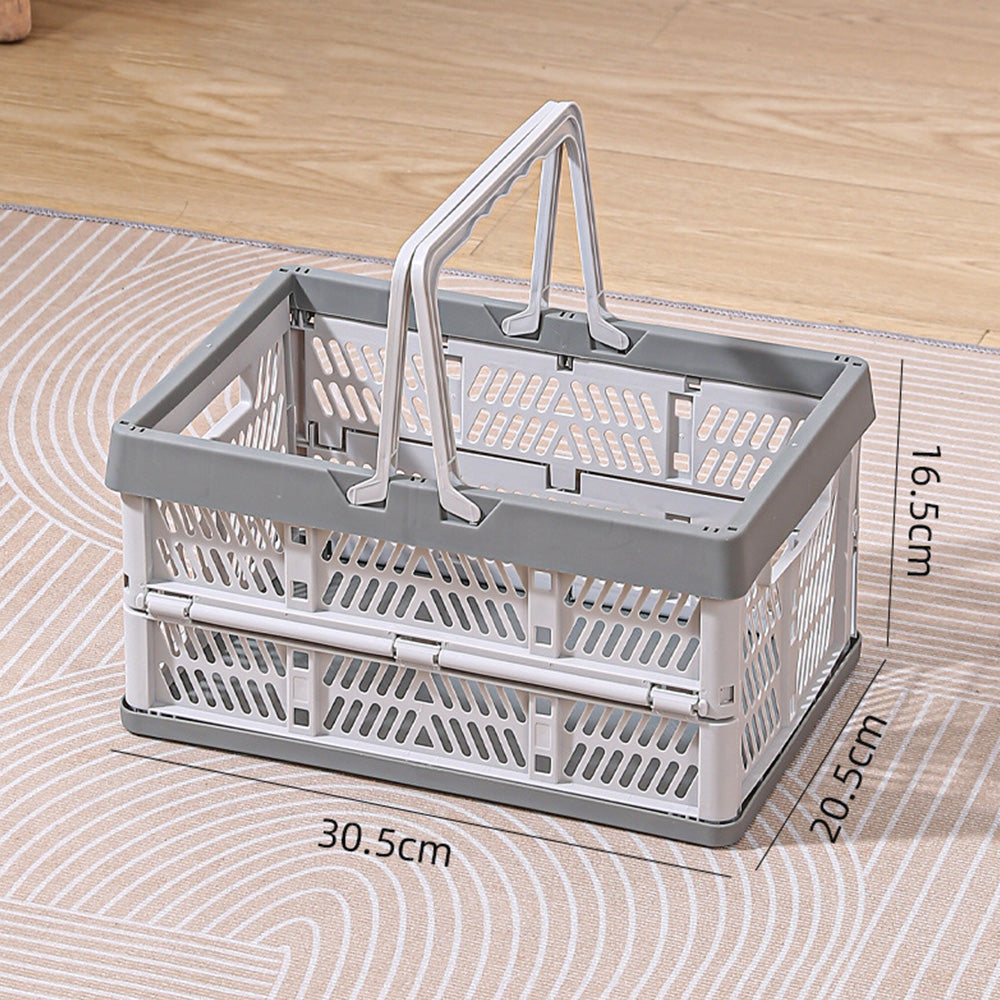 Portable Foldable Storage Basket for Camping Shopping and Home-Grey